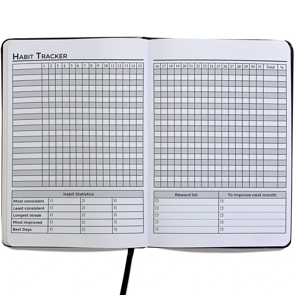 Next Level Undated Daily Planner, Faux Leather, Hardcover, Teal, 8.5 x 6”